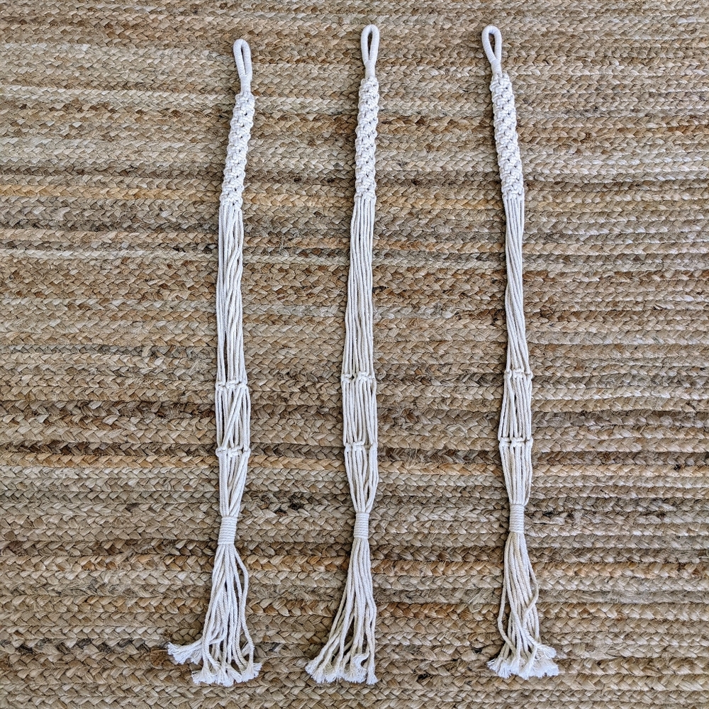 🚫SOLD Three Macrame Plant Hangings - Picture 2 of 9